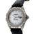 Krieger Sport Watch Steel Mother Of Pearl Dial Diamond Bezel Alligator Strap 