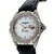 Krieger Sport Watch Steel Mother Of Pearl Dial Diamond Bezel Alligator Strap 