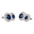 GIA Certified 2.43 Carat Royal Blue Sapphire Diamond Halo Gold Earrings