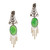  Natural Jadeite Jade Pearl Diamond Art Deco Platinum Dangle Earrings