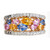 2.70 Carat Multi Color Pear Sapphire Diamond Gold Band Ring
