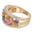 2.70 Carat Multi Color Pear Sapphire Diamond Gold Band Ring