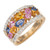 2.70 Carat Multi Color Pear Sapphire Diamond Gold Band Ring