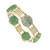 Vintage Art Deco Carved Natural Jadeite Jade 5 Stone Bracelet 1940 14k 