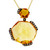Vintage 1960 Free Form 7.50ct Citrine Brown Diamond 14k Yellow Gold Pendant 