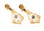 Vintage Estate 1940 14k Yellow Gold Crystal Diamond Dangle Earrings