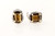 Vitnage High Dome Citrine Silver & 18k Gold "f" Designer Clip Post Earrings