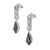 2.02 Carat Green Tourmaline Diamond Platinum Dangle Earrings