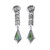 2.02 Carat Green Tourmaline Diamond Platinum Dangle Earrings