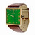 Concord Square 14k Gold Strap Watch Refinished Custom Colored Bright Green Dial 