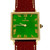 Concord Square 14k Gold Strap Watch Refinished Custom Colored Bright Green Dial 