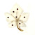 Vintage 1950 Mid Century Angel Skin Quartz 14k Ruby Flower Pin