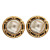 Vintage 22mm 14k High Luster Bright White Round Mobe Pearl Button Post Earrings