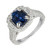 2.87 Carat Blue Sapphire Diamond Halo Platinum Engagement Ring