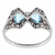 Art Deco 1.00 Aqua Diamond  White Gold Double Triangle Filigree Ring