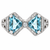 Art Deco 1.00 Aqua Diamond  White Gold Double Triangle Filigree Ring