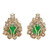 Natural Pear Shaped Jadeite Jade Natural Pearl Gold Clip Post Earrings