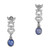 4.75 Carat Cabochon Sapphire Diamond Art Deco Platinum Dangle Earrings
