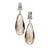 Vintage 1950 Natural Briolette Smoky Quartz 50.61 ct 14k White Gold Diamond Dangle Earrings