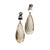 Vintage 1950 Natural Briolette Smoky Quartz 50.61 ct 14k White Gold Diamond Dangle Earrings