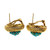 Persian Turquoise Yellow Gold Clip Post Earrings 