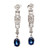 Vintage Art Deco 2.00ct Sapphire Diamond Dangle 14k White Gold Earrings 