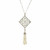 Diamond Pearl Tassel Victorian Platinum Pendant Necklace