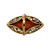 Vintage 1950 Large Marquise Natural Angel Skin Coral 14k Yellow Gold Ring 