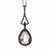 Art Deco  Style 14k White Gold Topaz .32ct Diamond Dangle Pendant Necklace 