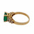 Estate 1960 1.50ct Emerald 14k Yellow Gold Baguette Diamond Ring 
