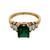 Estate 1960 1.50ct Emerald 14k Yellow Gold Baguette Diamond Ring 