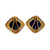 Vintage 1960 Natural Blue Lapis 14k Yellow Textured Gold Diamond Earrings 