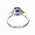 3.18 Carat Blue Sapphire Diamond Platinum Three-Stone Engagement Ring