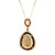Smoky Quartz Micro Pave Diamond Gold Pendant Necklace