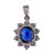 Royal Blue 1.14ct Sapphire TJ 18k White Gold Diamond Pendant 