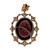 Victorian Estate Raspberry 15.00ct Garnet Pendant 18k Pink Gold Diamond Silver 