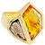 Estate Fantasy Cut 7.85ct Citrine Smoky Quartz Heavy 18k Yellow Gold Ring Allia 
