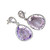 Amethyst Micro Pave Diamond Halo Gold Dangle Earrings