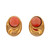 Estate Vintage 1960 12mm Orange Pink Coral Clip Earrings