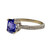 Vintage 1.81ct Natural Violet Blue Sapphire 18k White Gold Engagement Ring 