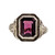 Estate Art Deco Filigree 3.11ct Rhodolite Garnet 14k White Gold Ring 