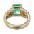 Vintage 1960 4.02ct Asscher Cut Emerald 18k Yellow Gold Diamond Ring 