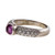 Estate .56ct Pink Sapphire IOG 14k White Gold Diamond Pave Ring 