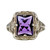 Art Deco 1920 Original 14k White Gold Filigree 1.11ct Amethyst Ring 