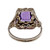 Art Deco 1920 Original 14k White Gold Filigree 1.11ct Amethyst Ring 