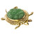 GIA Certified Natural Jadeite Jade Ruby Gold Turtle Brooch