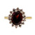 Estate Vintage 2.10ct Red Garnet Diamond 18k Yellow Gold Ring