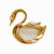 Estate Swan Pin 14k Yellow Gold Mobe Pearl Body Sapphire Eye