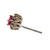 Vintage Pink Sapphire .40ct Diamond 14k White Gold Diamond Cluster Earrings 
