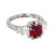 Estate Crimson Red 2.96ct Oval Ruby Trapezoid Round PSD Diamond Platinum Ring 